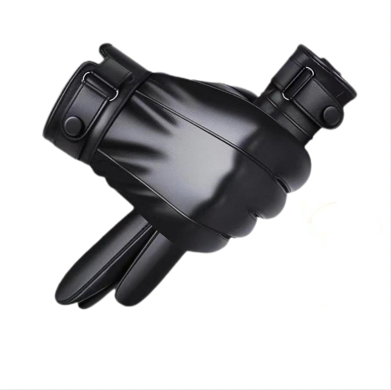 Sheepskin Leather Gloves Men Winter Lined Thickened Warm Riding Motorcycle Driving Touch Screen Mitten Gloves