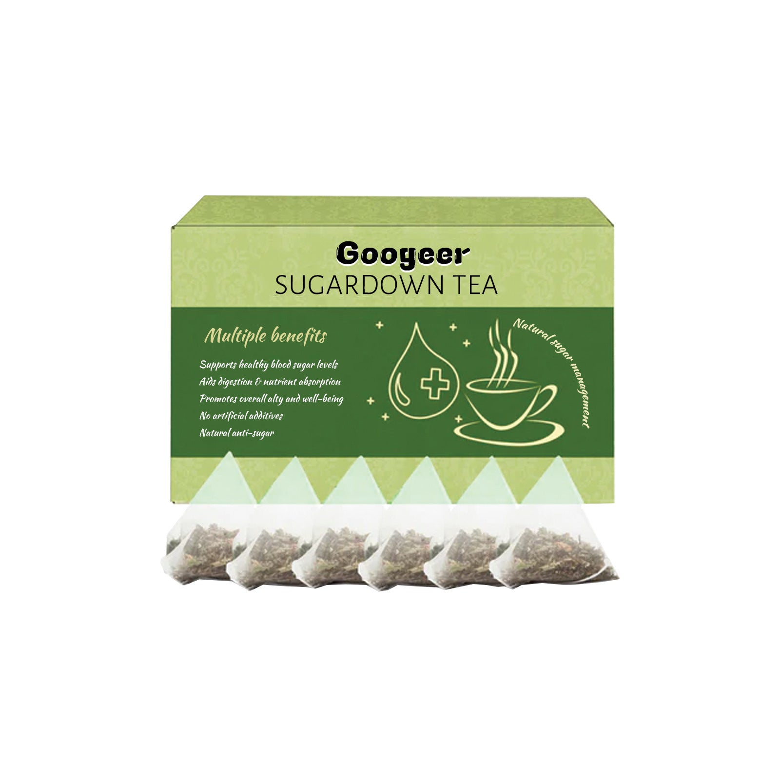 Googeer Sugardown Tea, Relieve Thirst Blurred Vision Body Fatigue Wound Repair Sugar Soothing Tea Bag