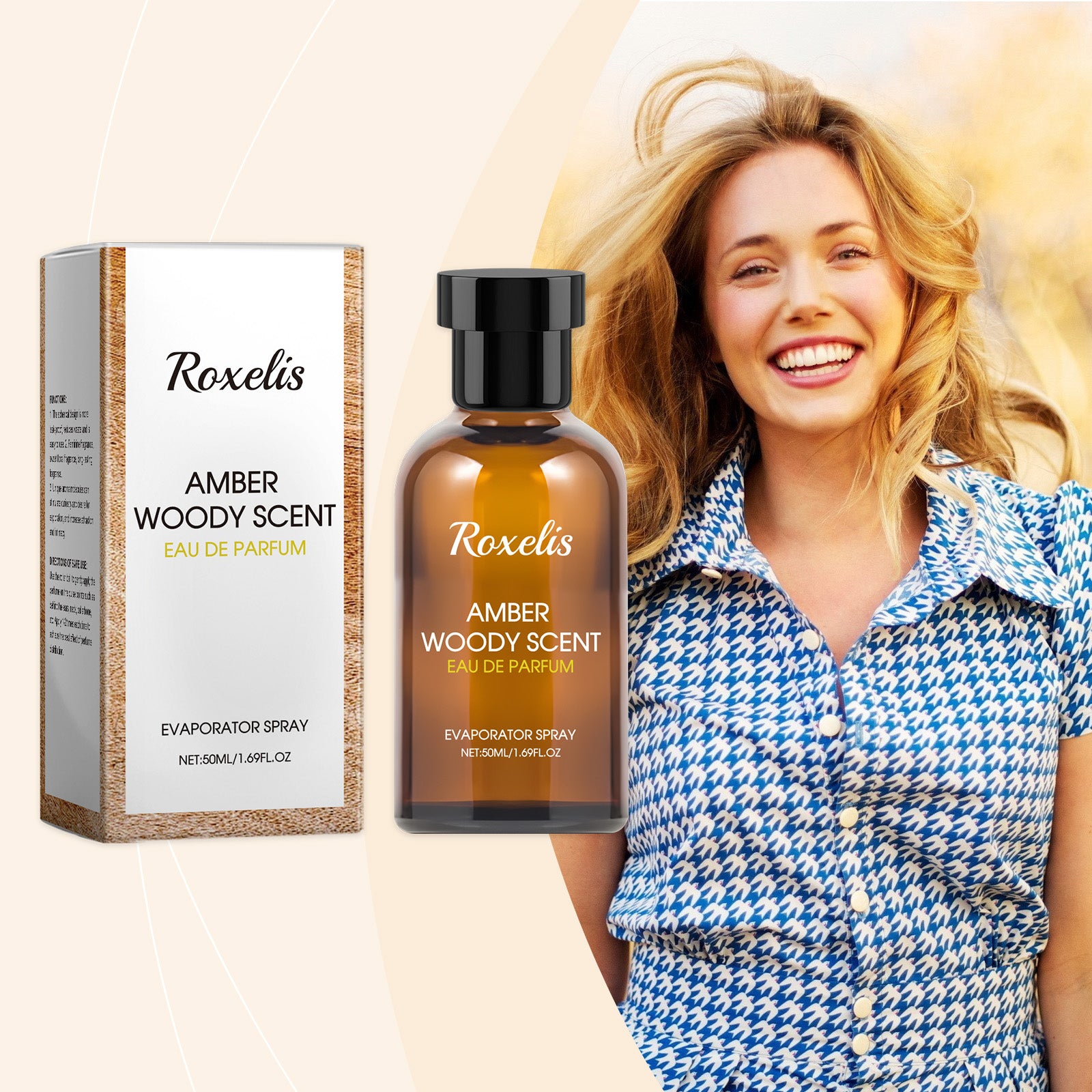 Roxelis Amber Wood Light Essential Oil Fresh And Elegant Wood Scent Exudes Charm Fragrance Long-Lasting Portable Perfume