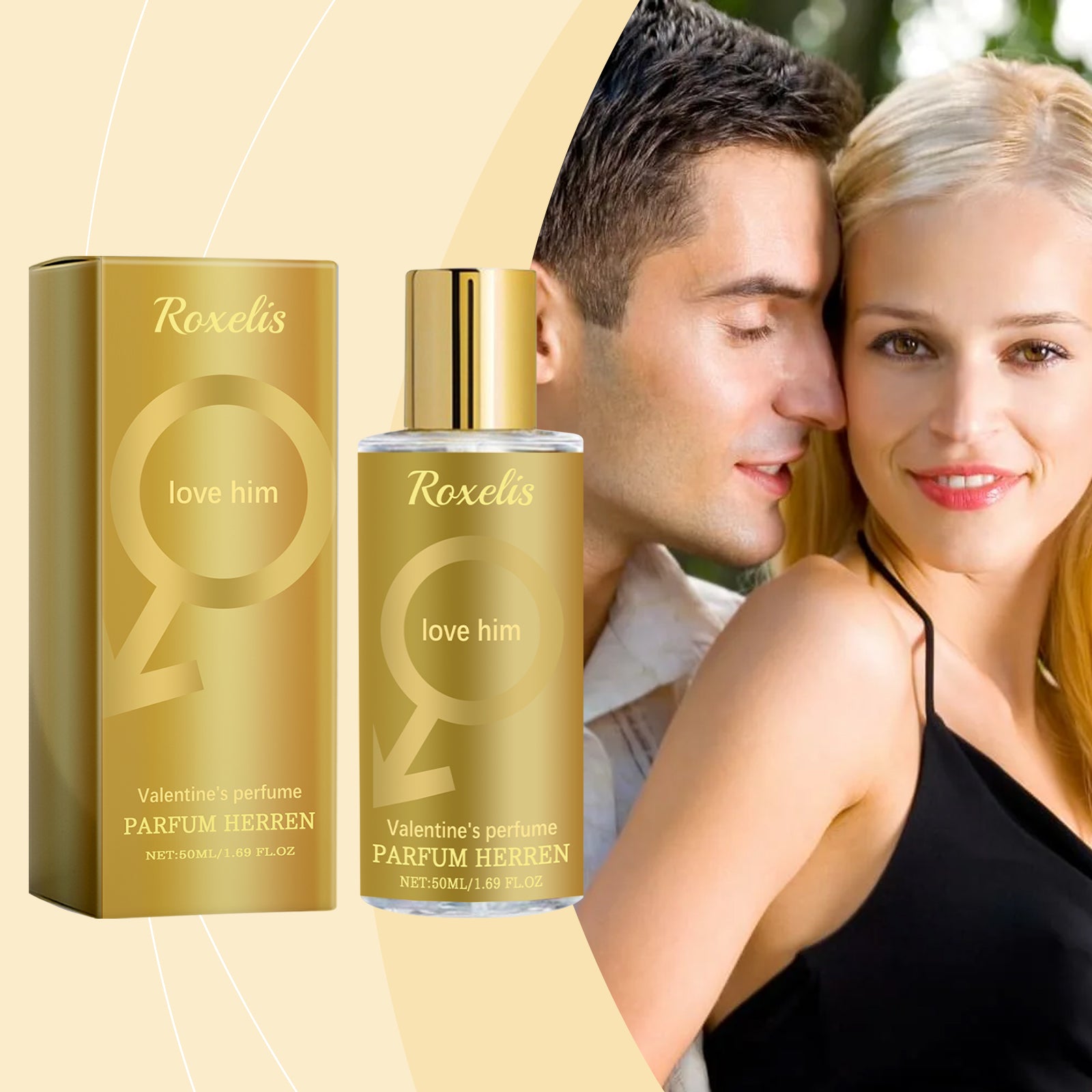Roxelis Valentine's Day Men's Cologne Fragrance Men's Subtle Fresh Charm Fragrance Lasting Fragrance Dating Couple Fragrance
