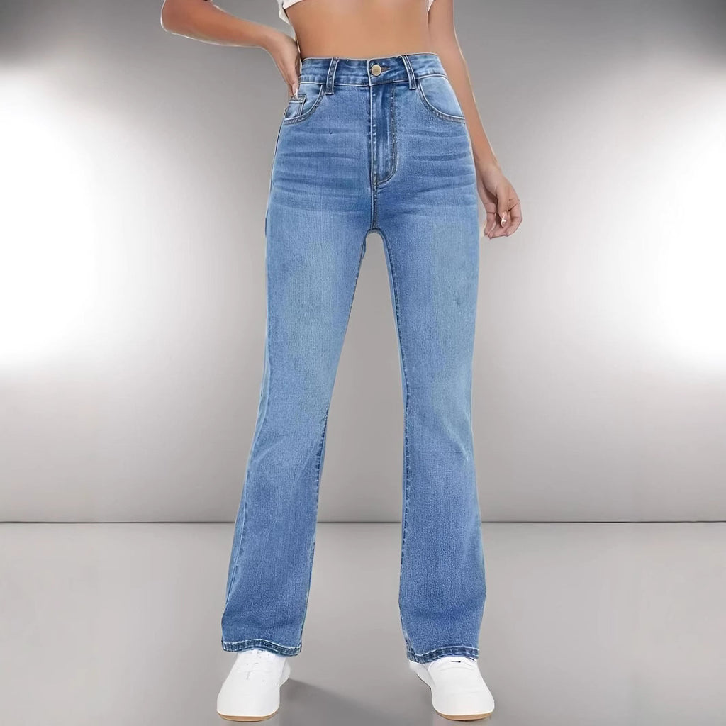 European And American Style Women Skinny Light Blue Jeans For Women Slim-fit Figure Flattering Pants Trendy