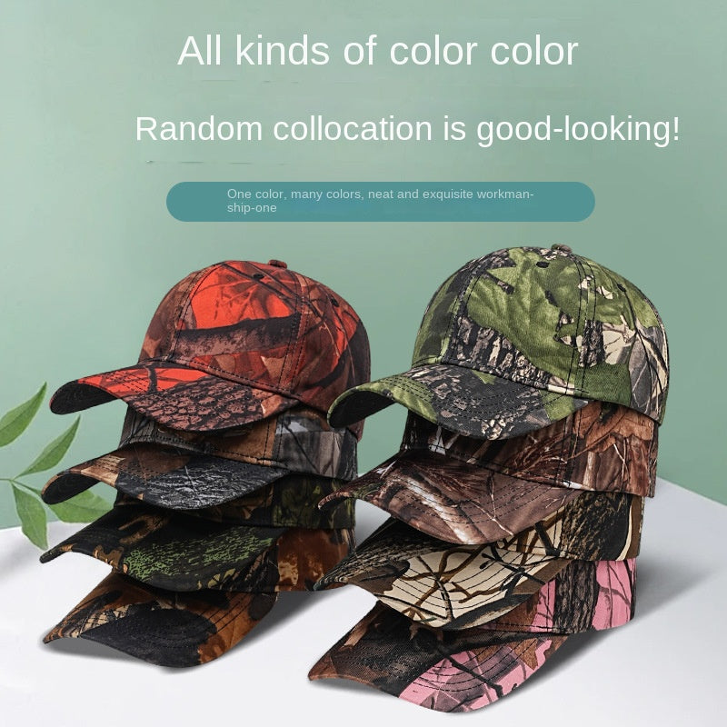 Camouflage Baseball Cap for Men with Large Brim, Outdoor Sun Protection, Adjustable Hat