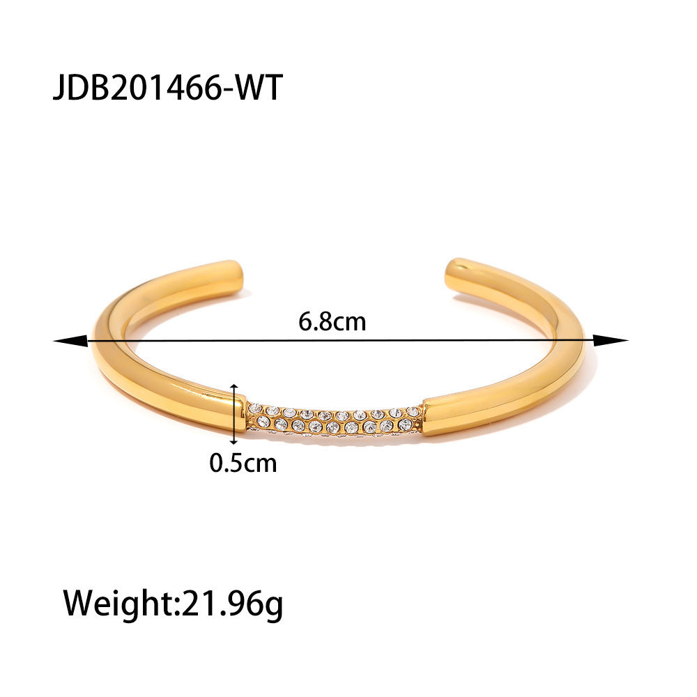 European And American Stainless Steel Zircon Bracelet High Sense