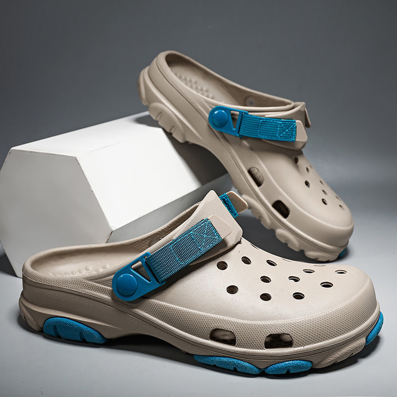 Men's Summer Wear Thick Bottom Increased Closed Toe Coros Slippers