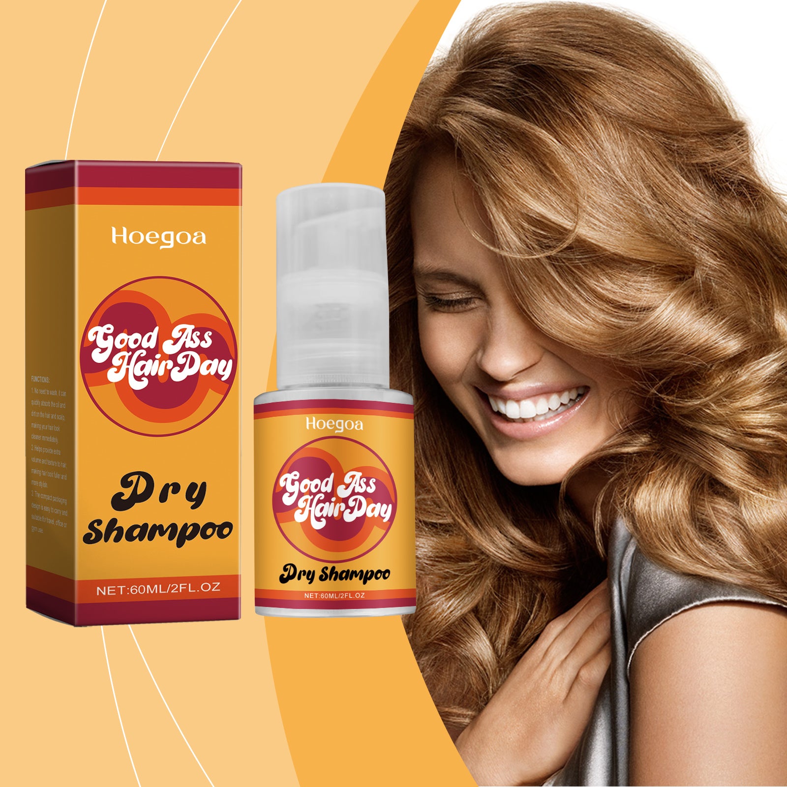 Hoegoa Leave-In Drying Spray Hair Dry Refreshing Repair Hair Frizz Soft Shine Leave-In Spray