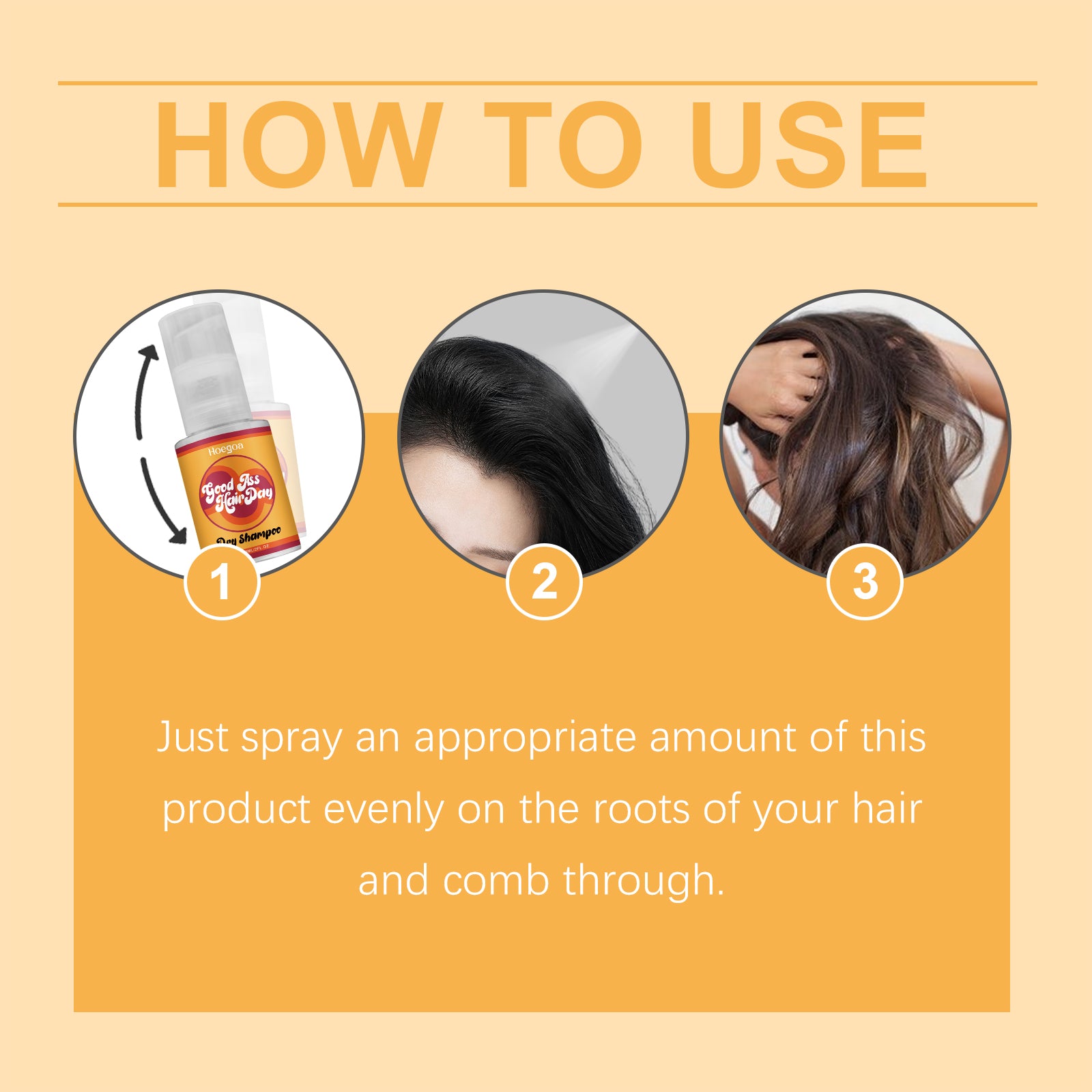 Hoegoa Leave-In Drying Spray Hair Dry Refreshing Repair Hair Frizz Soft Shine Leave-In Spray