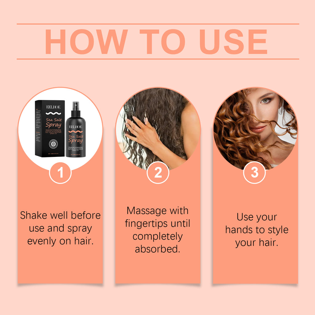 EELHOE Hair Sea Salt Styling Spray Lazy Refreshing Oil Control Volumizing Hair Leave-In Styling Dry Spray