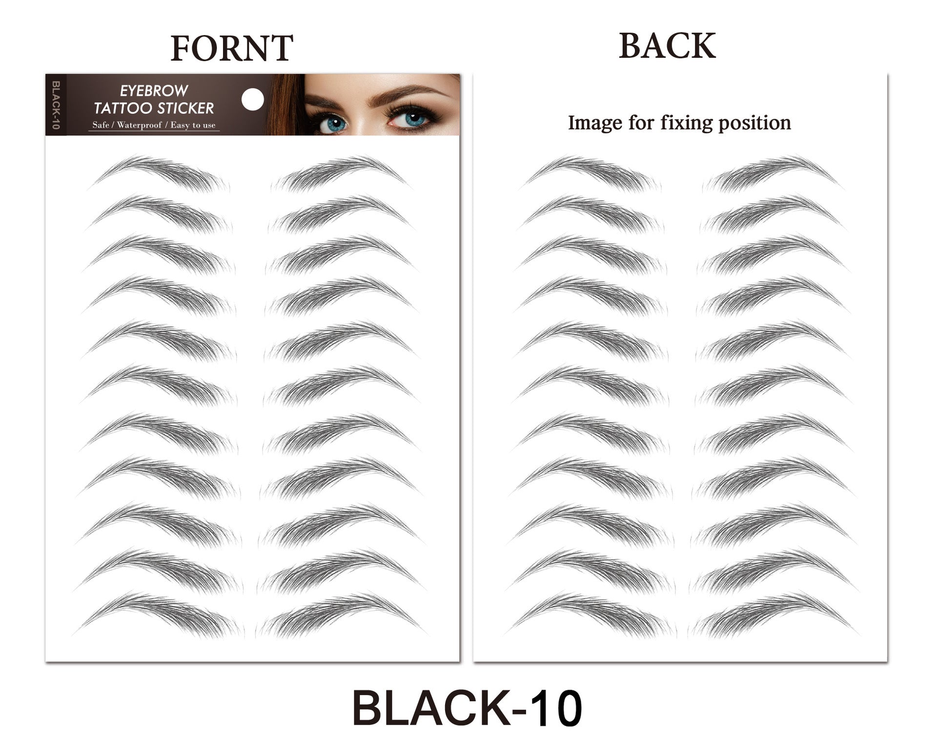 Simulation Waterproof Eyebrows Stick Black Brown