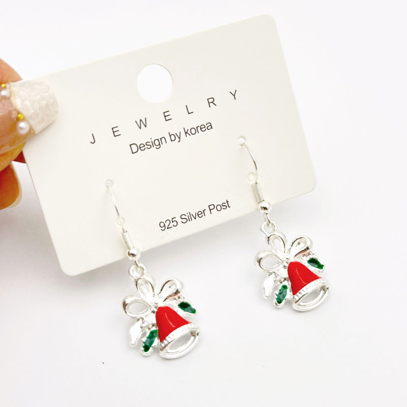 New Red Bow Handmade Beaded Ear Stud Necklace Bracelet