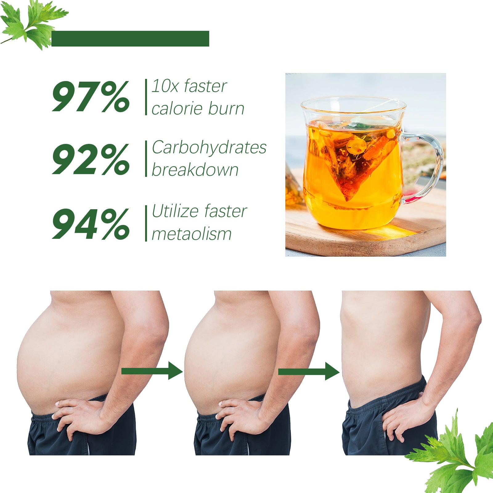 Googeer Slimming Shape Tea, Belly In Tight Belly Thigh Proud Flesh Shape Show The Curve Shape Slimming Tea