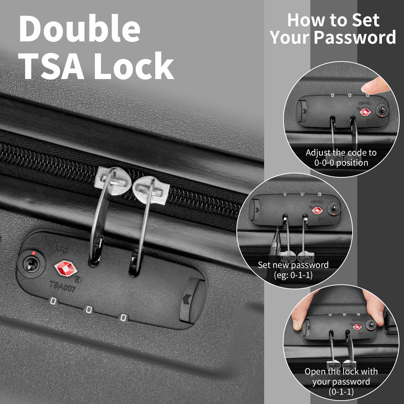 Three In One ABS PC Suitcase 20in 24in 28in Suitcase