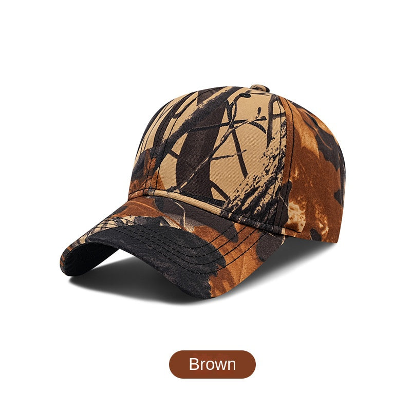 Camouflage Baseball Cap for Men with Large Brim, Outdoor Sun Protection, Adjustable Hat