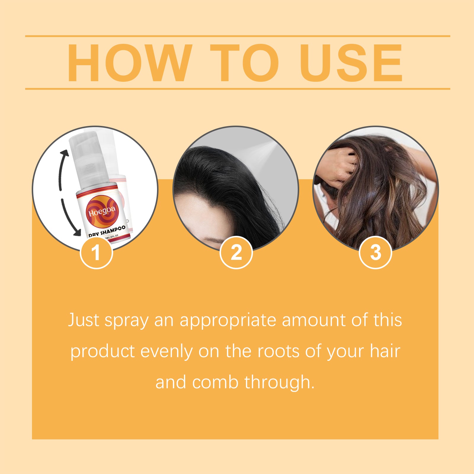 Hoegoa Leave-In Dry Hair Spray Cleans Hair, Fluffs And Refreshes Hair, Nourishes Scalp, Softens And Shines