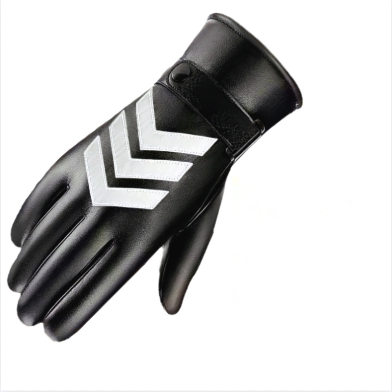 Sheepskin Leather Gloves Men Winter Lined Thickened Warm Riding Motorcycle Driving Touch Screen Mitten Gloves