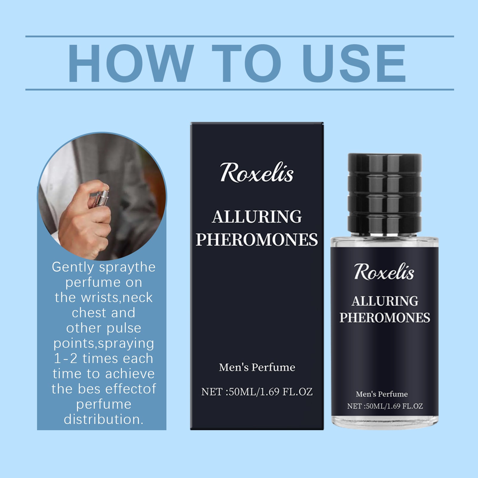 Roxelis Personality Men's Perfume Bergamot, Fragrance Stay Fragrance Lasting Release Male Charm Couple Dating Atmosphere Perfume