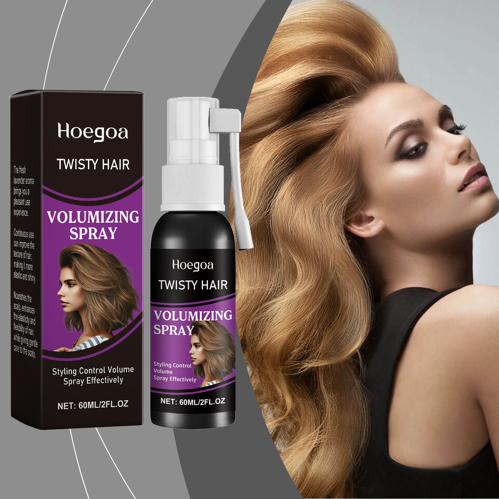 Hoegoa Hair Volumizing Spray, Hair Volumizing Lazy Person Remove Oil Refreshing Long-Lasting Styling Leave-In Spray