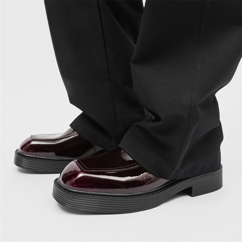 Hong Kong Style Thick-soled British Style Leather Shoes Spring And Autumn Single-layer Shoes