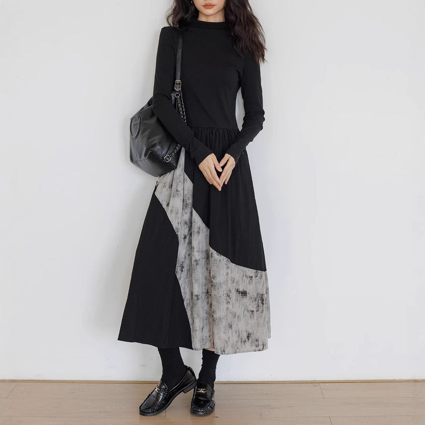 Cold Wind Black Irregular Inner Dress