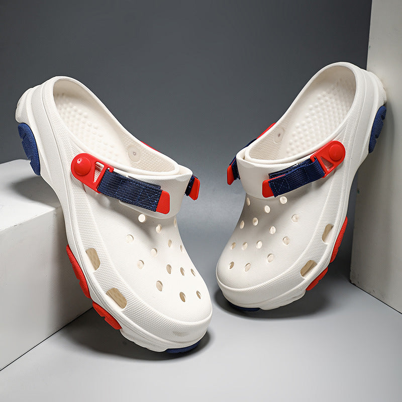 Men's Summer Wear Thick Bottom Increased Closed Toe Coros Slippers