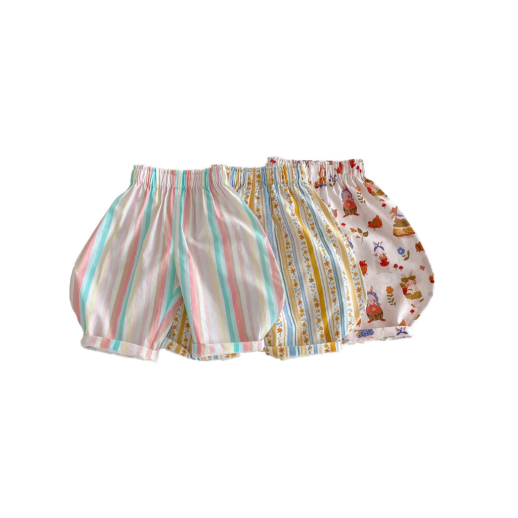 Girls' Anti-mosquito Pants Striped Floral Casual Pants