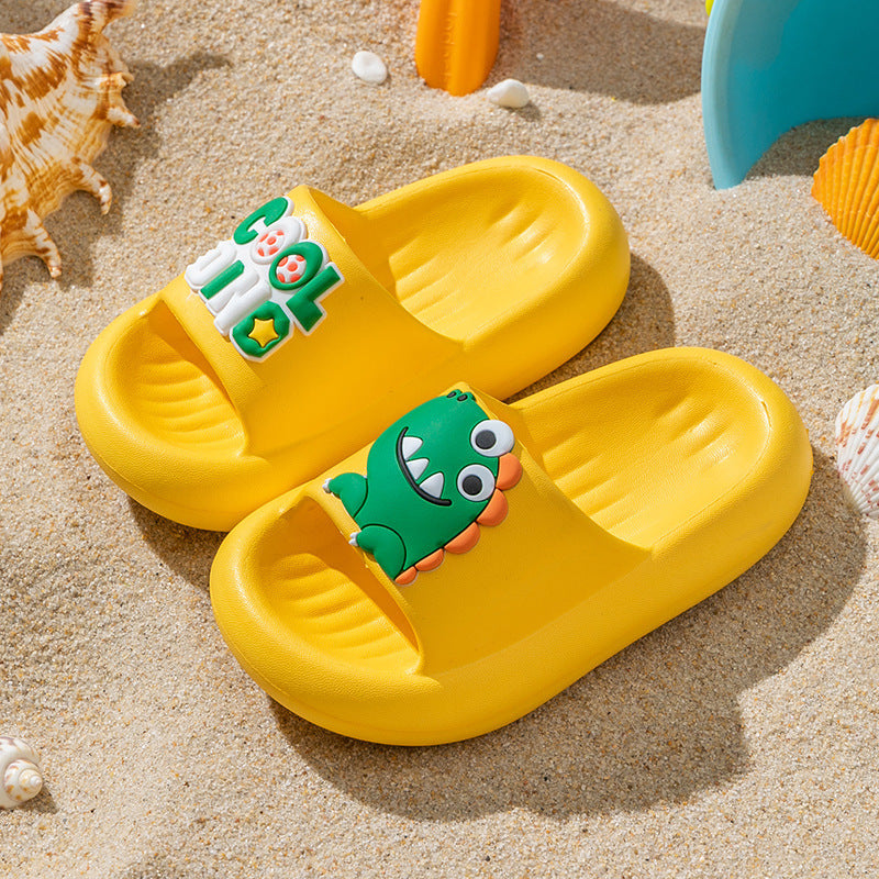 Pig Dad Children's Slippers Summer Cartoon Bear Sandals Boys Home Bathroom Non-slip Medium And Big Children's Sandals