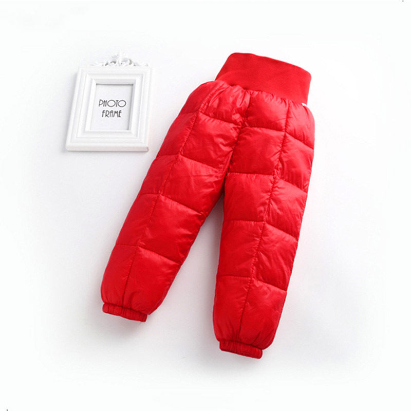 Boys and girls down cotton pants