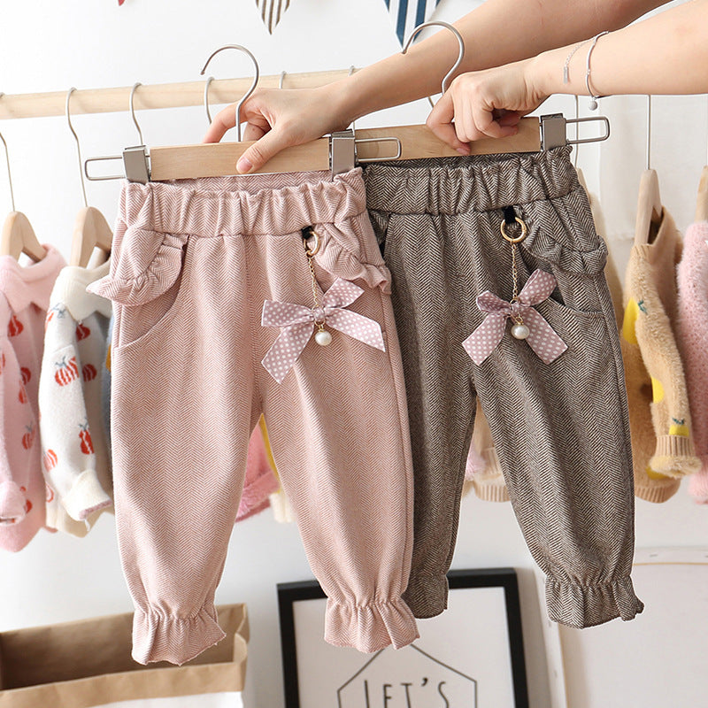 Girls' Children's Casual Pants Spring And Autumn Lantern Pants