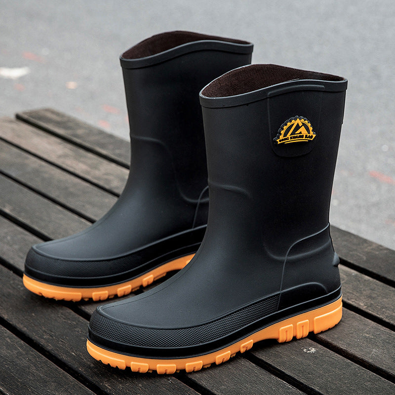 Men's Fashionable Outdoor Middle Tube Non-slip Rain Boots