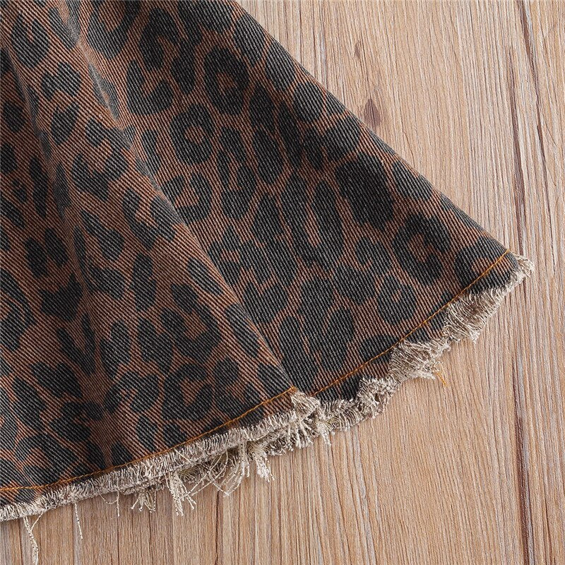 Girls leopard-print flared pants