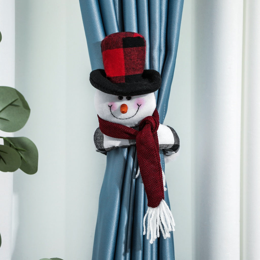 Christmas Curtains, Santa Claus Curtains, Snowman Curtains, Curtains, Decorative Gifts, Party Supplies