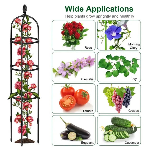 2 Packs Garden Obelisk Trellis 5.9FT Plants Tower For Climbing Plants Flower Vegetable Vine