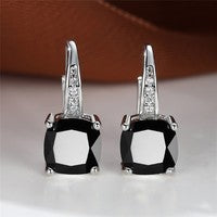 Square Zircon Inlaid Ear Hook Korean Style Fashion All-matching