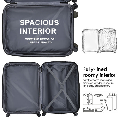 ABS Hard Shell Travel Trolley Suitcase 4 Wheel Luggage Set Hand Luggage, 28