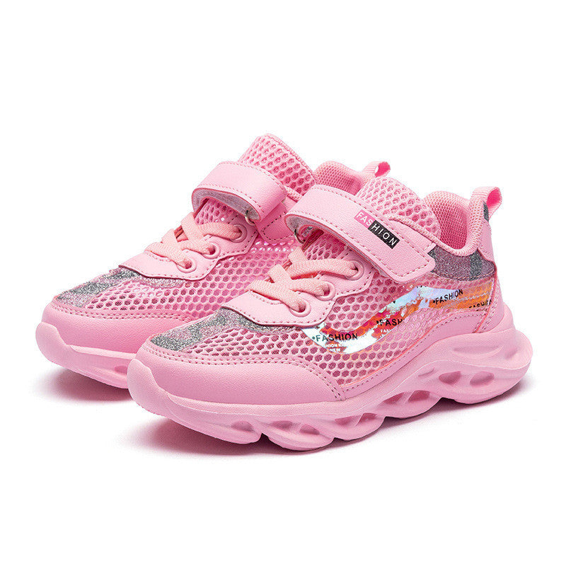 Three-layer mesh girls sneakers