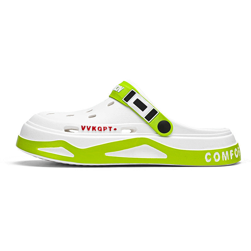 Sandals Summer Breathable Closed Toe Men's Slippers Dual-use Beach Shoes