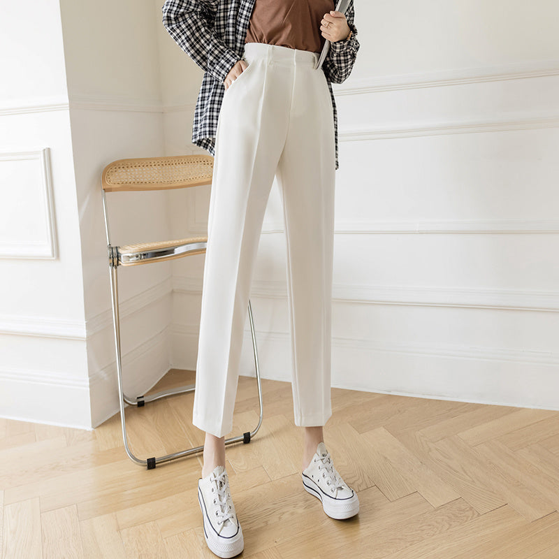 Nine Point Suit Pants Women"s Spring And Summer New High Waist Slim Loose Straight Pants Versatile Casual Harlan Pipe Pants