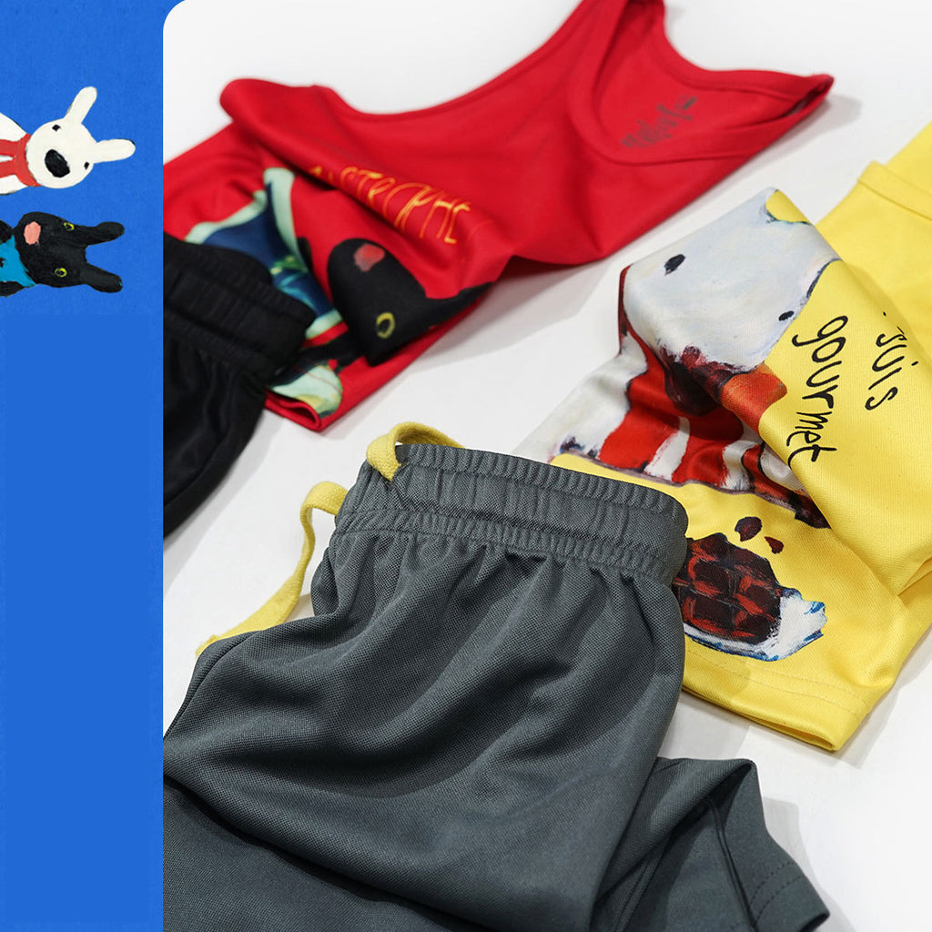 Summer Vest Shorts Suit Boy Print Sleeveless Two-piece Suit