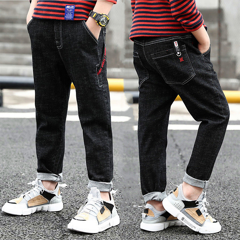 Children's Jeans Spring And Autumn New Boy High-stretch Jeans