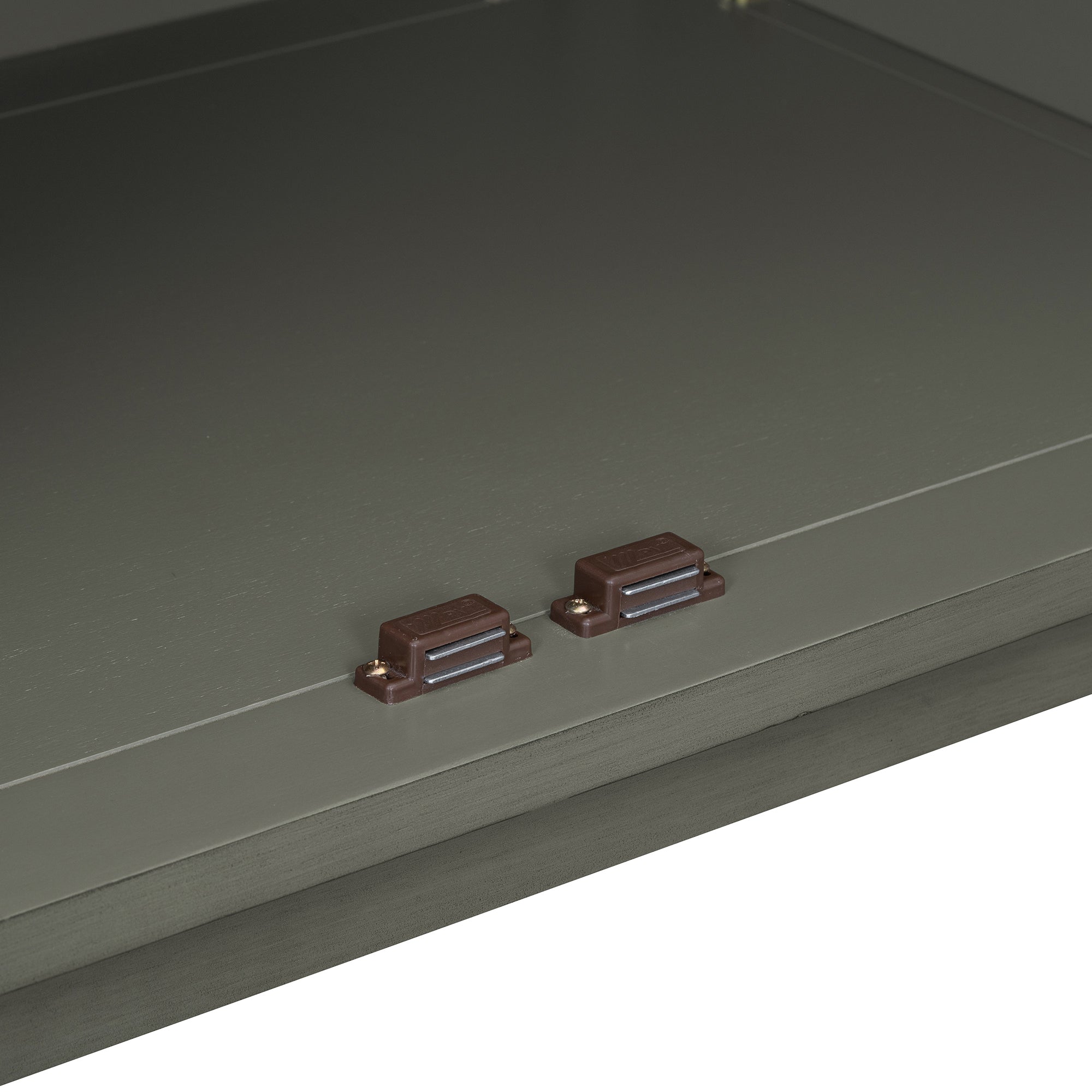 TREXM side panel with 4-door large storage buffet, adjustable shelves and metal handles (antique gray)