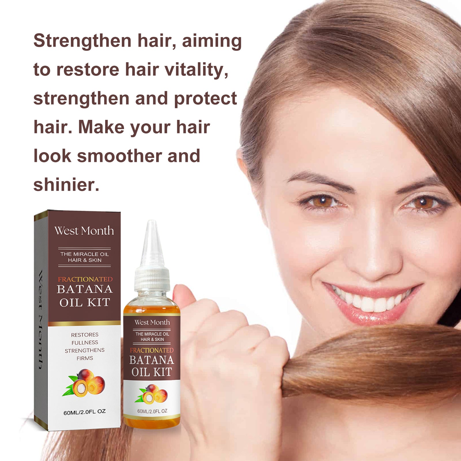 West&Month Batana Hair Care Essential Oil Moisturizes And Improves Dry Hair And Smooth Hair Care