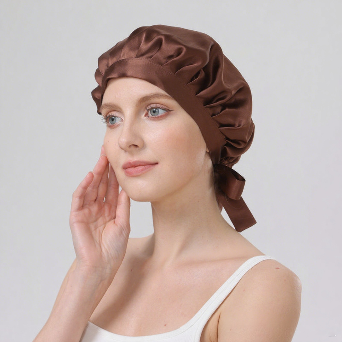 Bath cap silk headscarf cap women's hair care cap