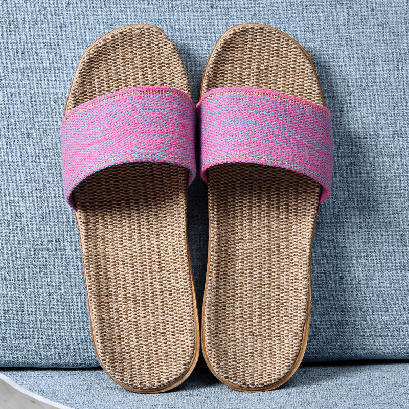 Summer home cotton and linen sandals and slippers