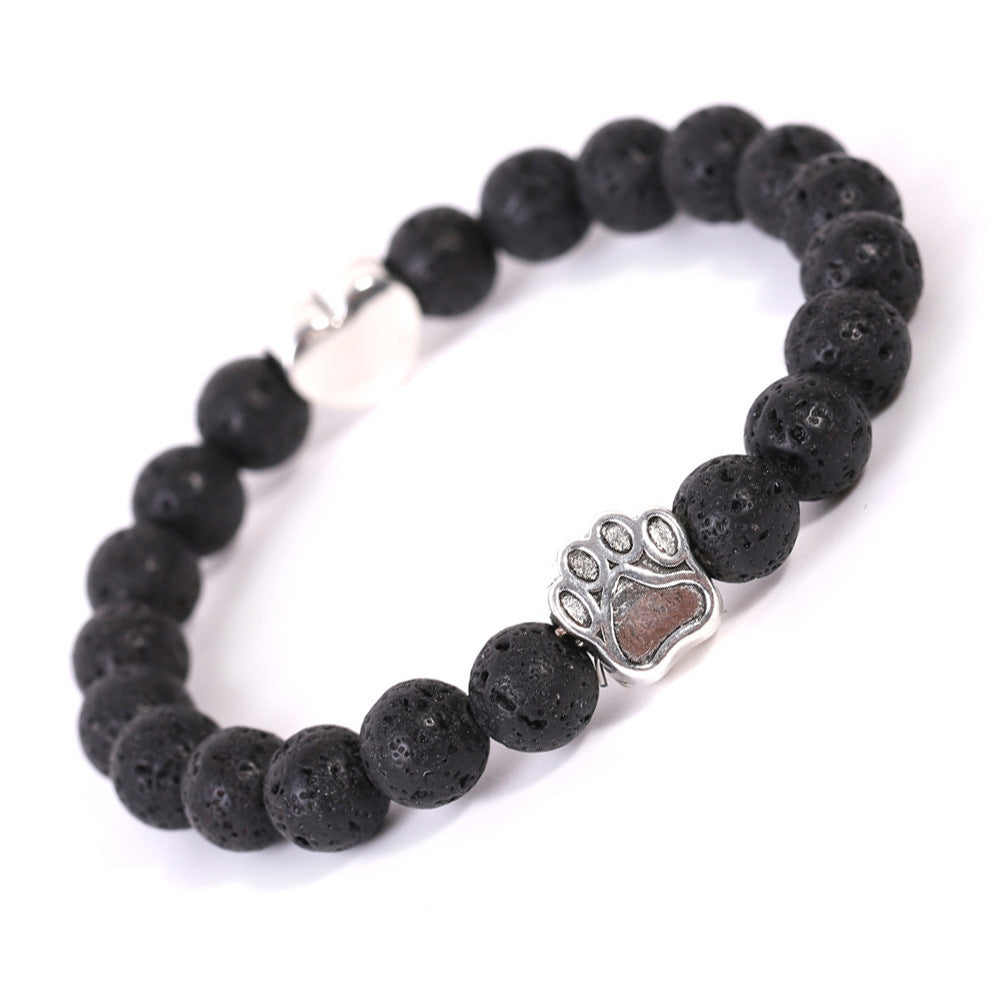 Tigereye Indian Agate Dog's Paw Bracelet Fashion Love Heart