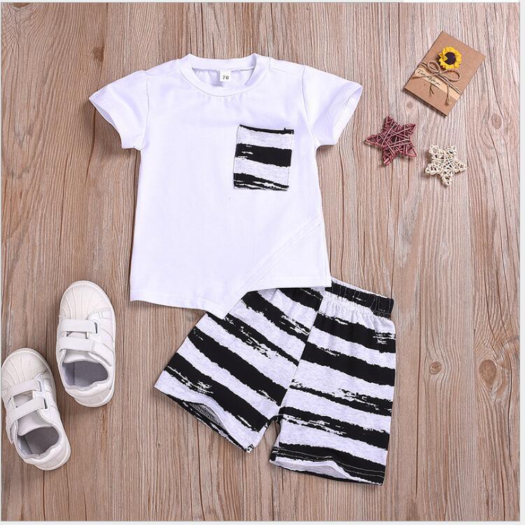 Summer Two-piece T-shirt Shorts Casual Boy Suit