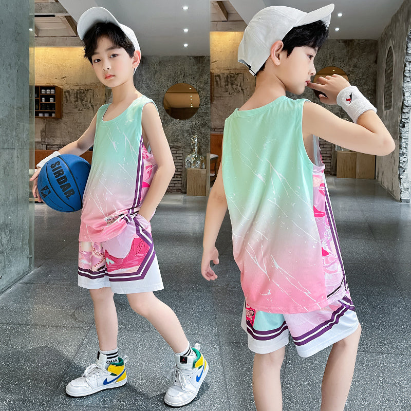 Boys And Girls Basketball Vest Shorts Set