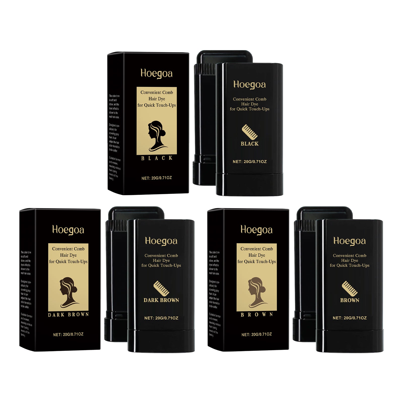 Hoegoa Hair Stick Hair Color Temporary Hair Stick Natural Mild Non-Irritating Color Development Hair Agent