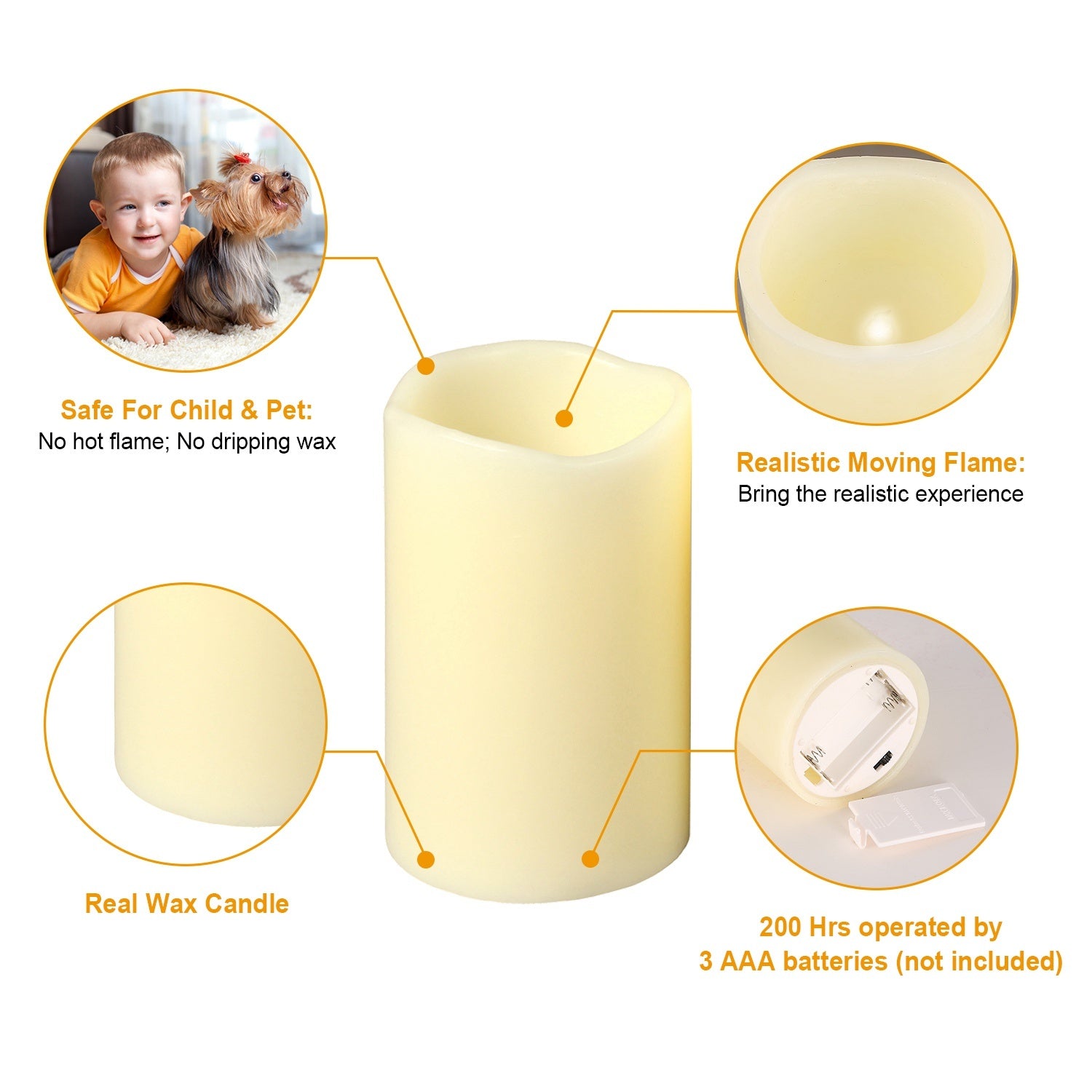 6Pc Flameless Candles Votive Candles Wireless Battery Operated LED Flickering Candles With Remote Control Timer