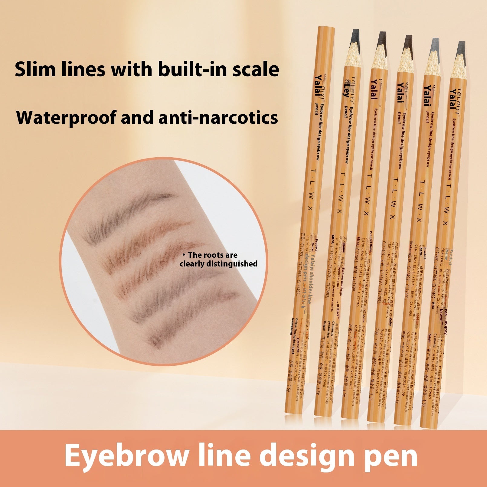 Positioning Eyebrow Pencil Eyebrow Line Design Pen Waterproof Anti-hemp Tattoo Embroidery For Teachers