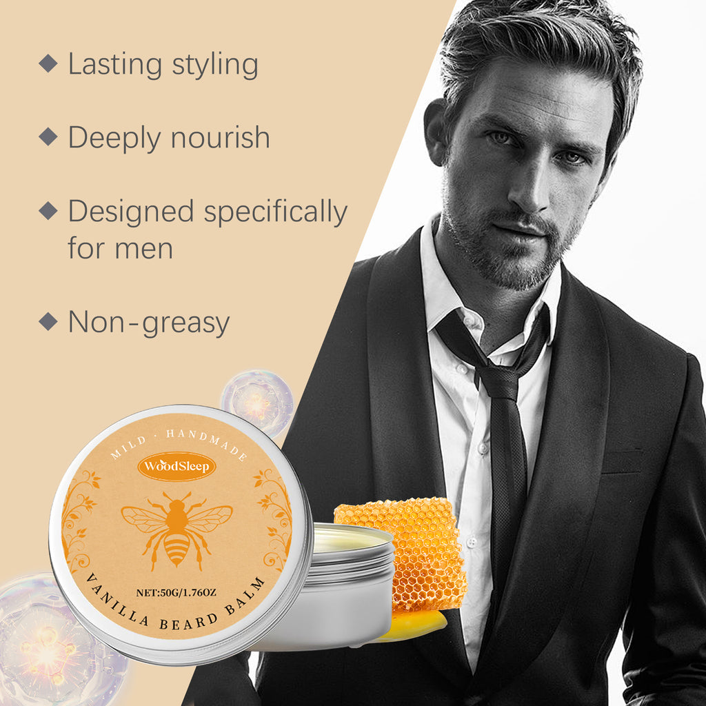 WoodSleep Men's Beard Balm Gentle Nourishing Beard Fragrance Soft, Bright And Three-Dimensional Shape