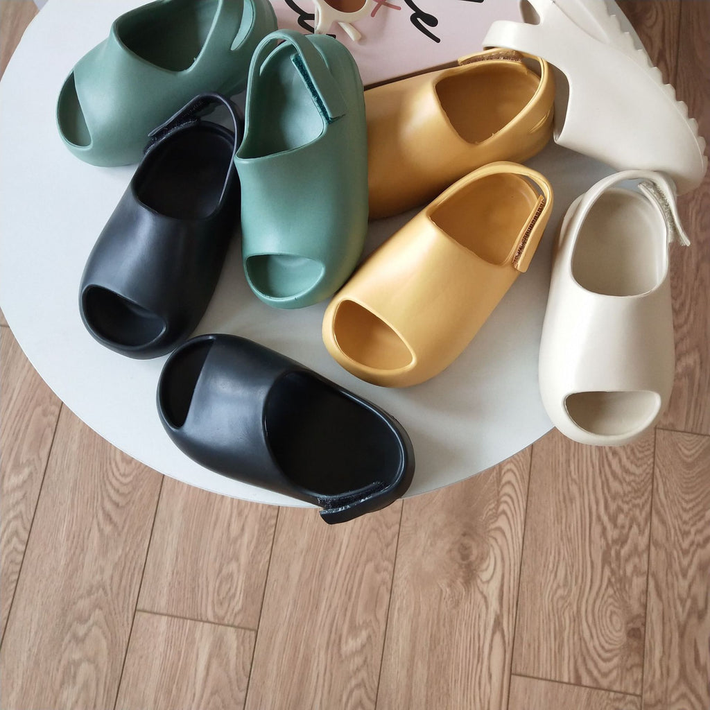 Summer New Home Indoor Slippers Boys And Girls Velcro One Pedal Comfortable Outside Wear Beach Shoes Sandals